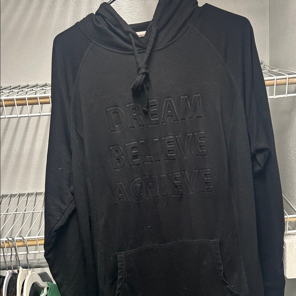torrid Black Embossed 'Dream Believe Achieve' Pullover Hoodie